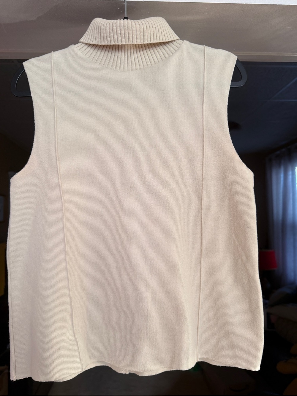 Zara Cream Sleeveless Turtleneck Sweater Vest - Picture 2 of 7